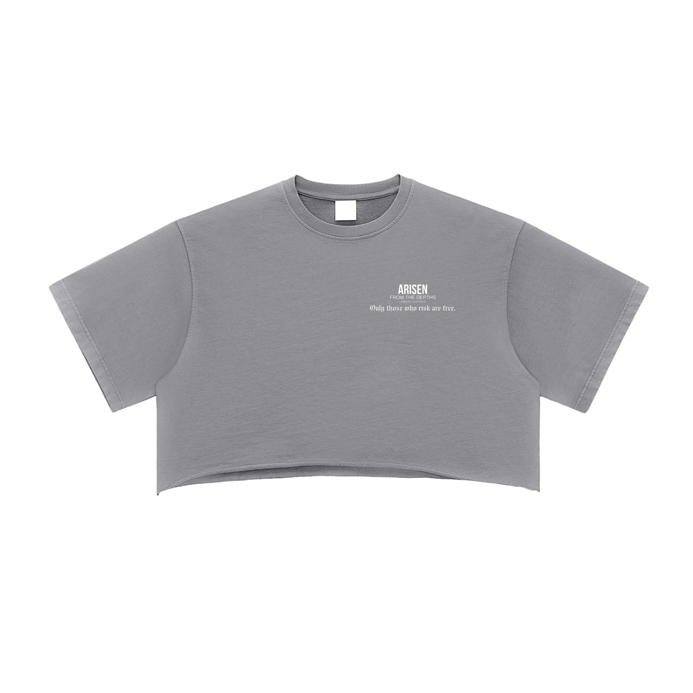 ARISEN™ Snow Washed Raw Edge Crop Top (Onyx Black)