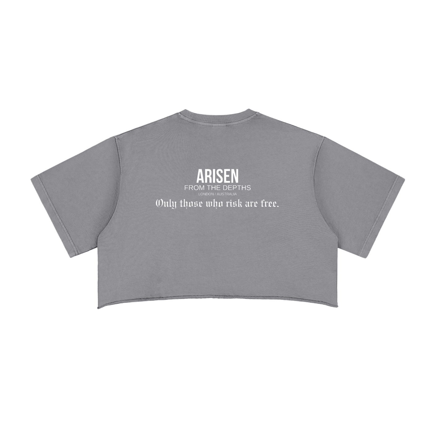 ARISEN™ Snow Washed Raw Edge Crop Top (Onyx Black)