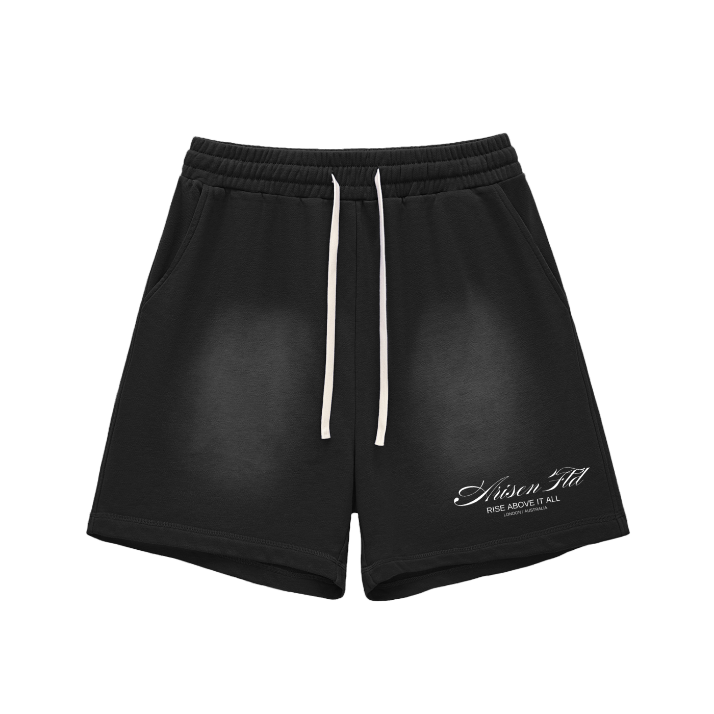 ARISEN™ Faded Edge Cotton Shorts (Onyx Black)