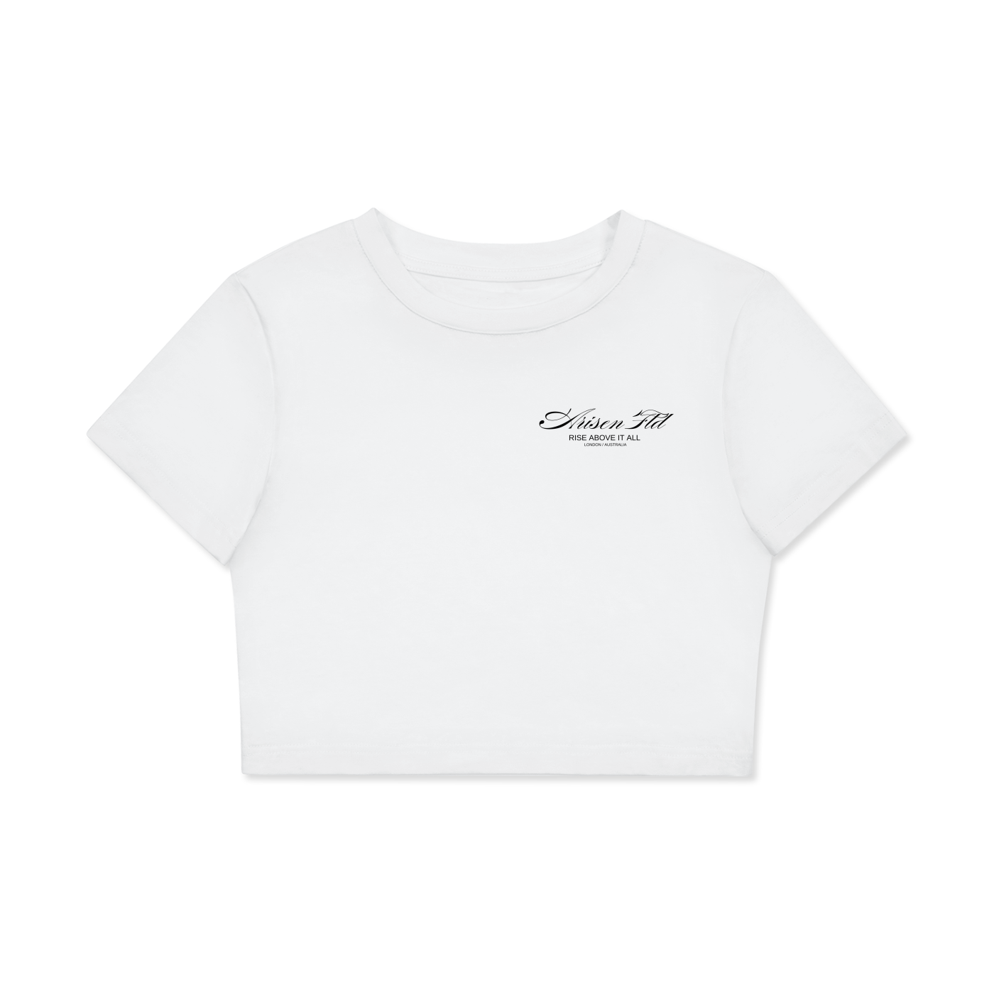ARISEN™ Fitted Crop Cotton T-Shirt (Arctic White)