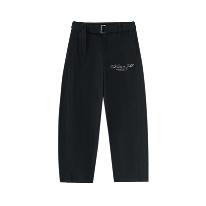 ARISEN™ Twisted-Seam Belted Curved-Blade Pants (Onyx Black)