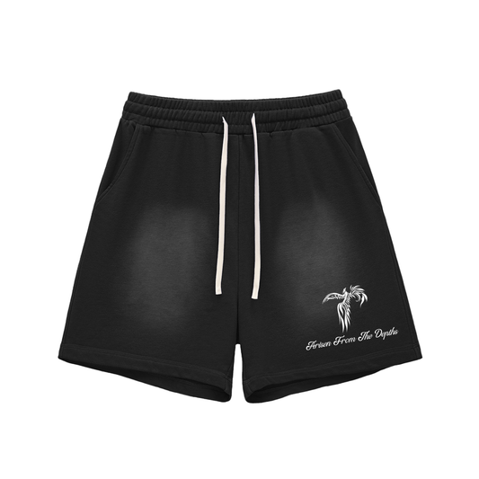 ARISEN™ Faded Edge Cotton Shorts (Onyx Black)