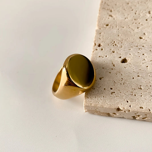 ARISEN™ Smooth Signet Ring (Gold/Silver)