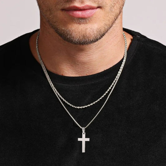 ARISEN™ Cross & Chain Set (Silver)