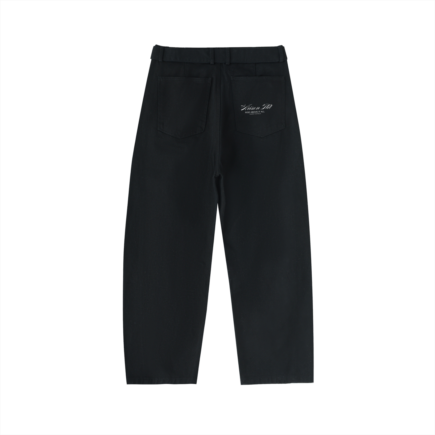 ARISEN™ Twisted-Seam Belted Curved-Blade Pants (Onyx Black)