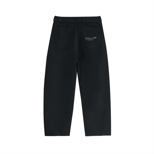 ARISEN™ Twisted-Seam Belted Curved-Blade Pants (Onyx Black)