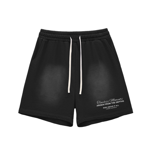 Sun Fade Raw Edge Cotton Shorts