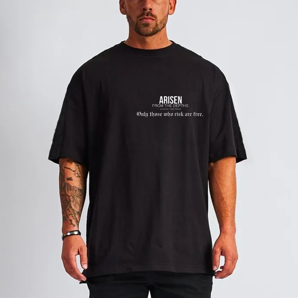 ARISEN Men's Heavy Weight Tee (Onyx Black) - ARISEN FROM THE DEPTHS